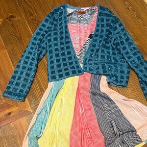 Missoni dress with coordinated Calypso St Barth sequin jacket